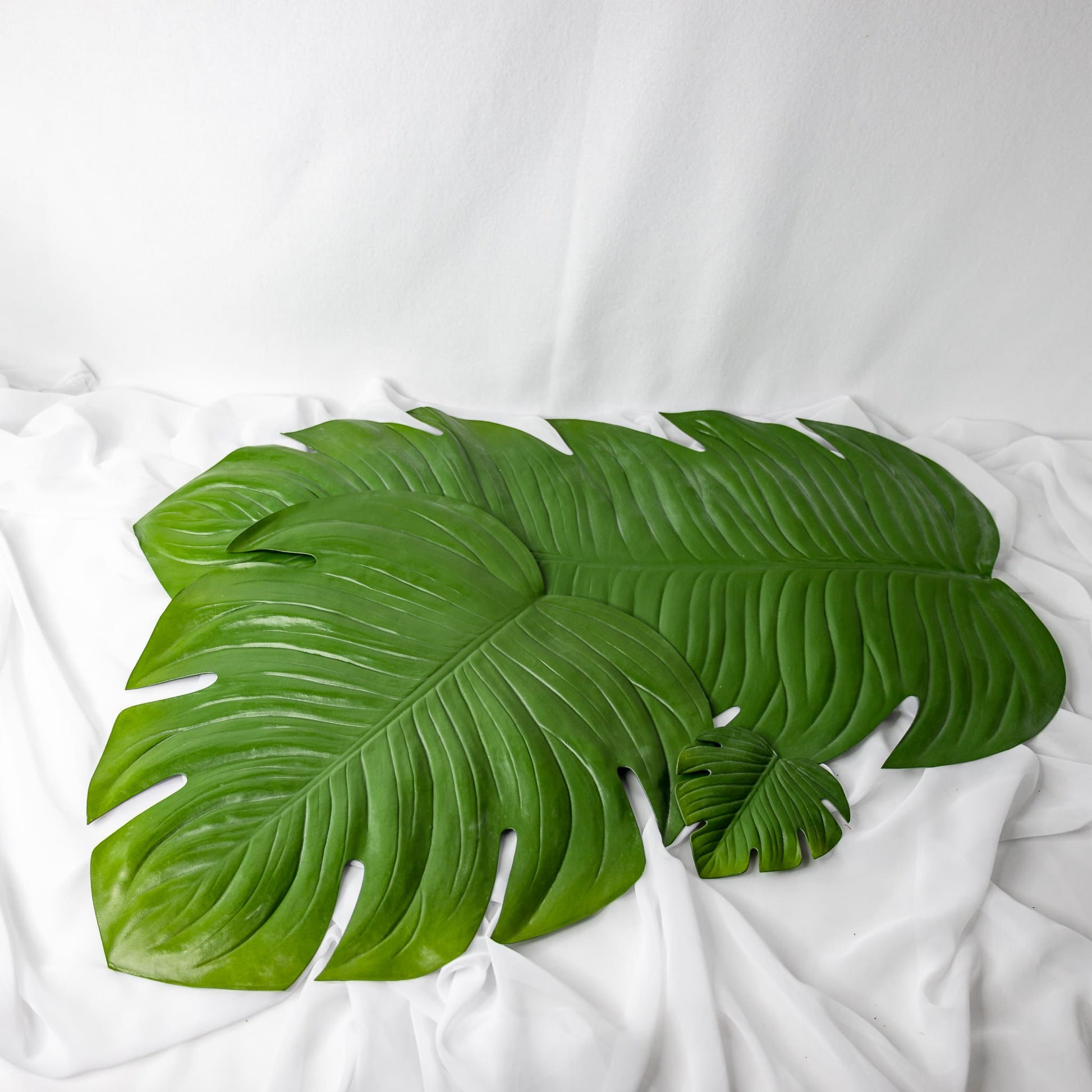 artificial monstera coaster, placemat and table runner
