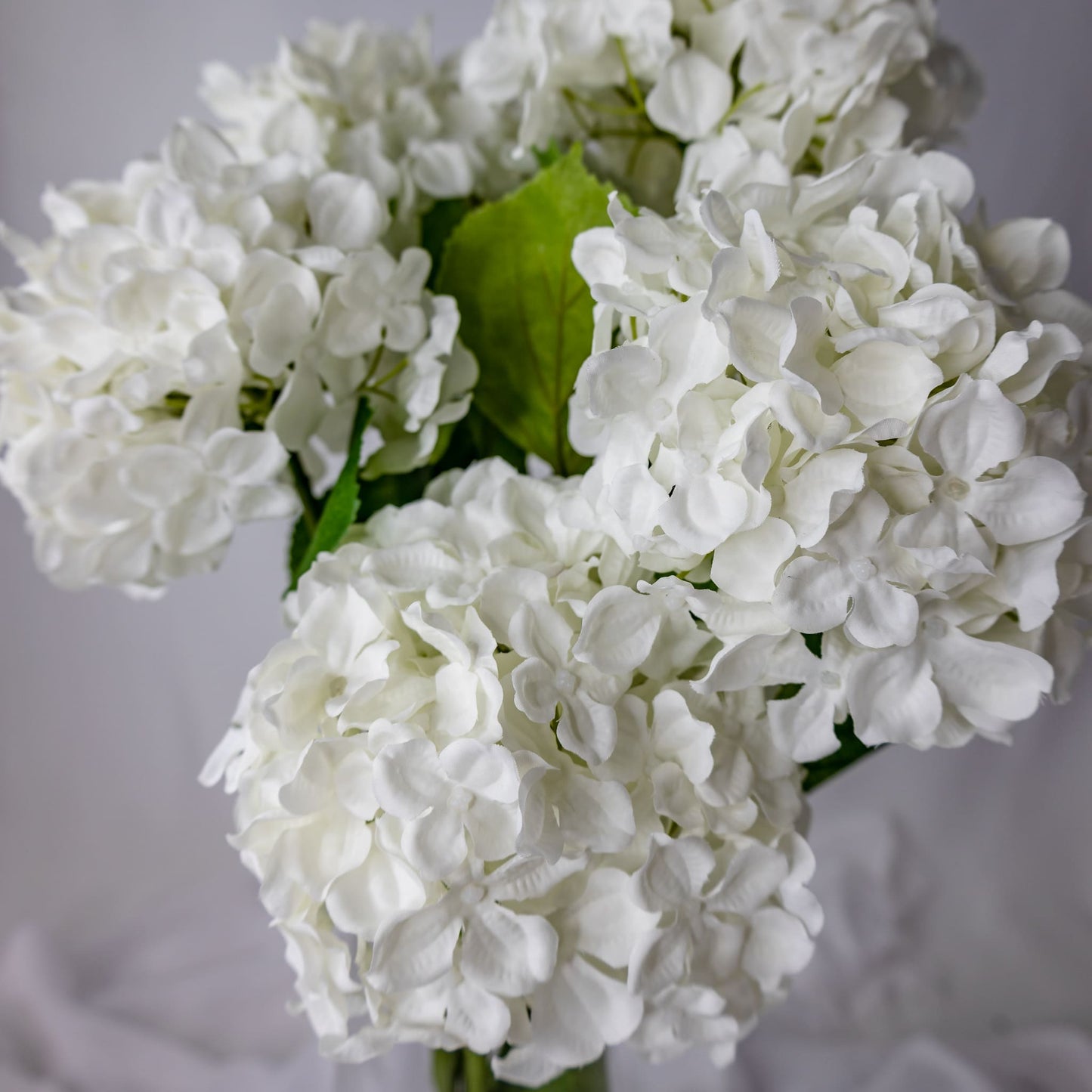 artificial white soft touch hydrangea flowers