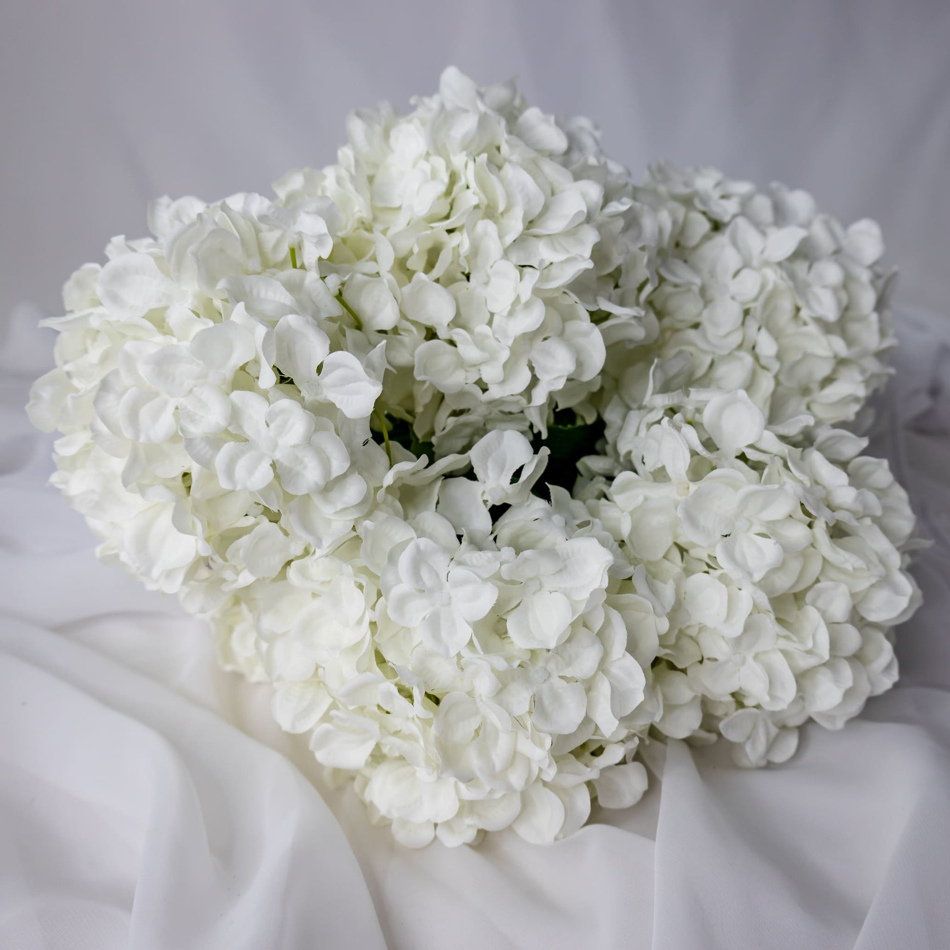 artificial white soft touch hydrangea flowers