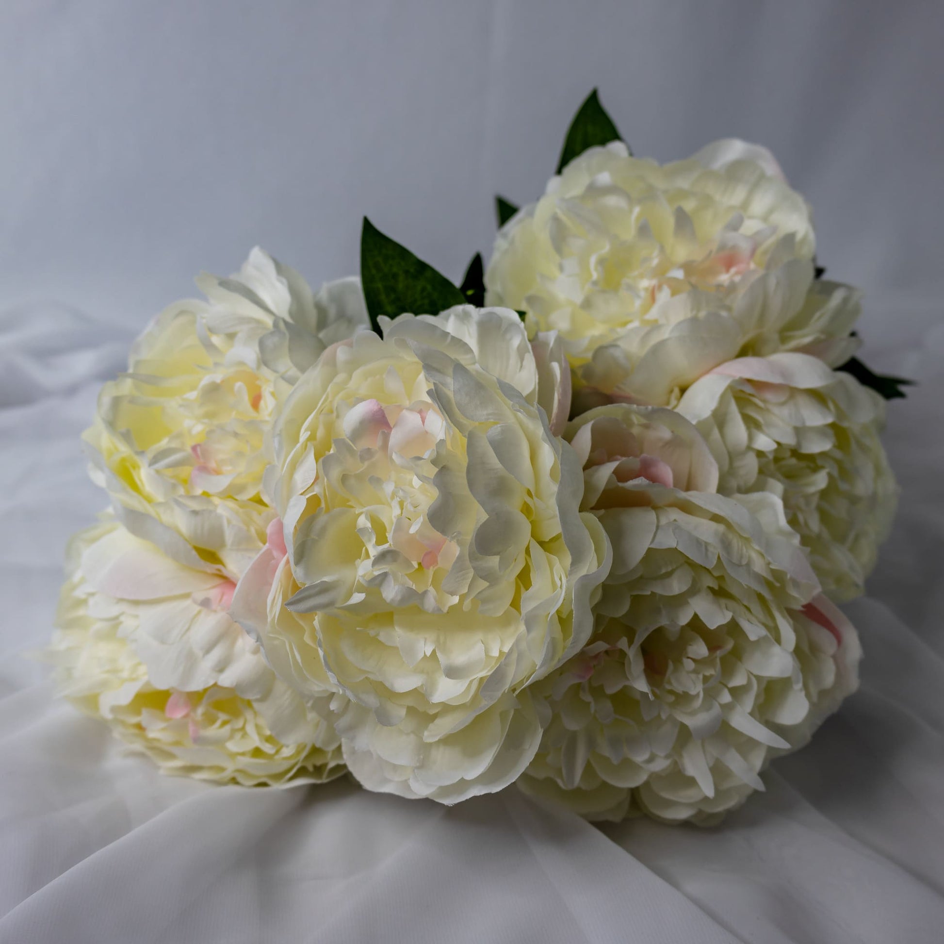 artificial large white peonies