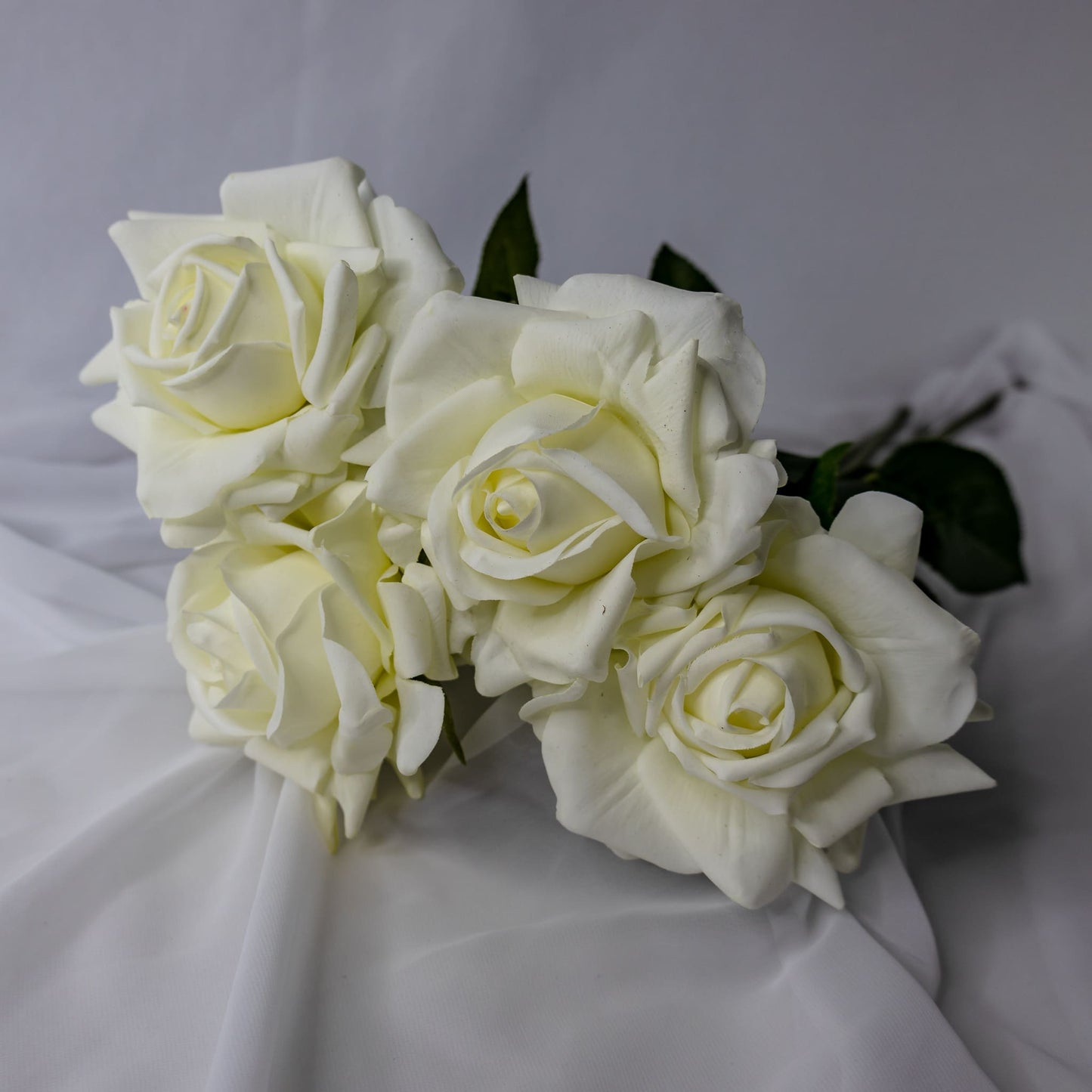 artificial white bloom roses