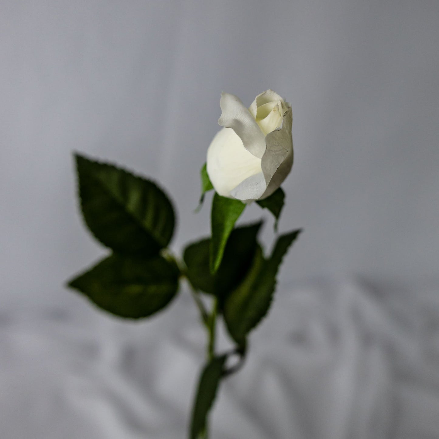 artificial white real touch rose bud