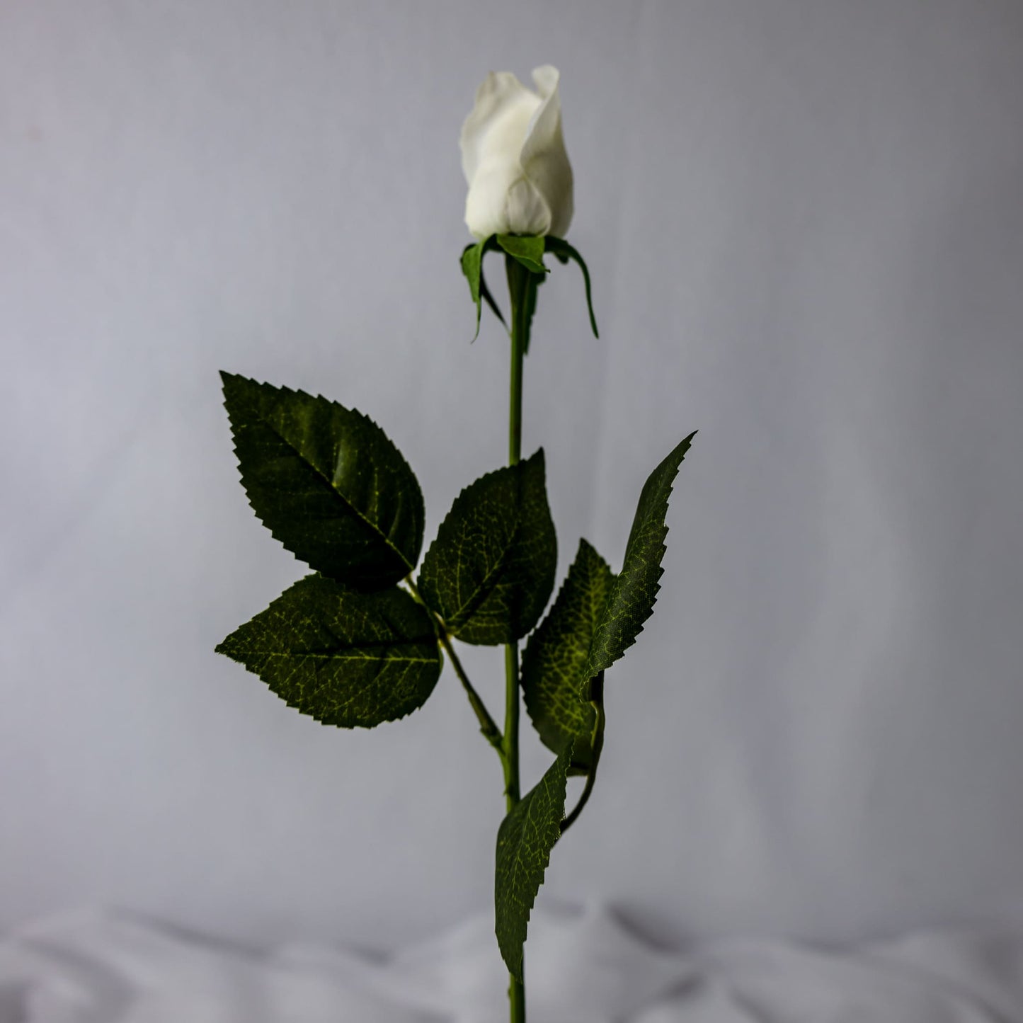 artificial white real touch rose bud