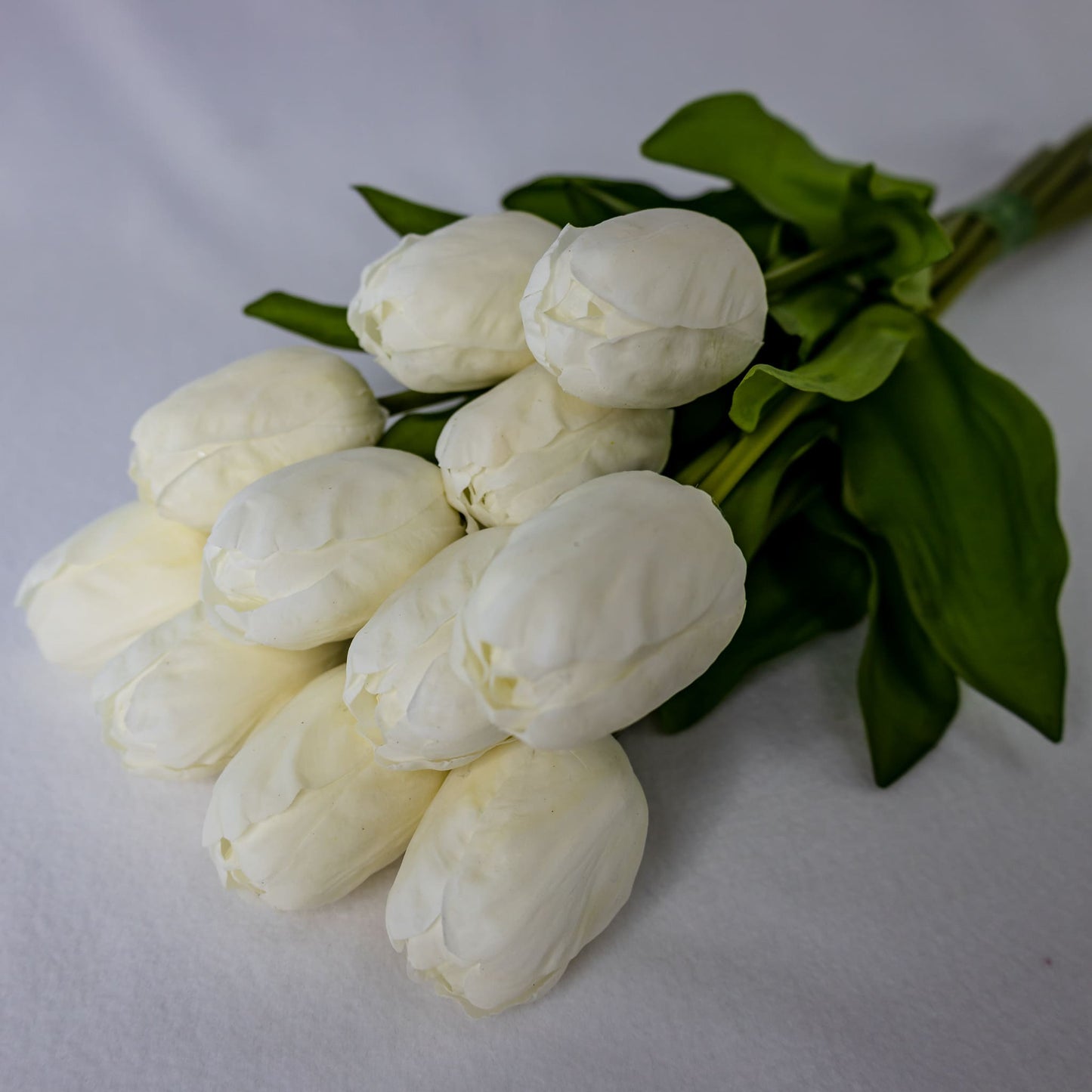 artificial white tulips