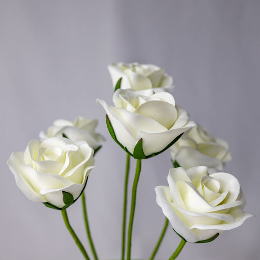 artificial white velveeten roses