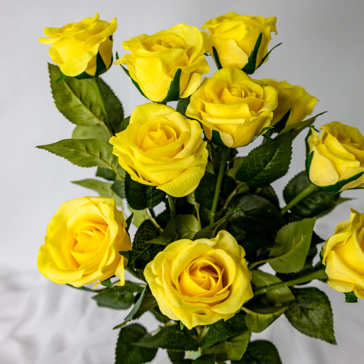 Real Yellow Roses Yellow Real Touch Half Bloom Rose - Realistic Artificial Flowers