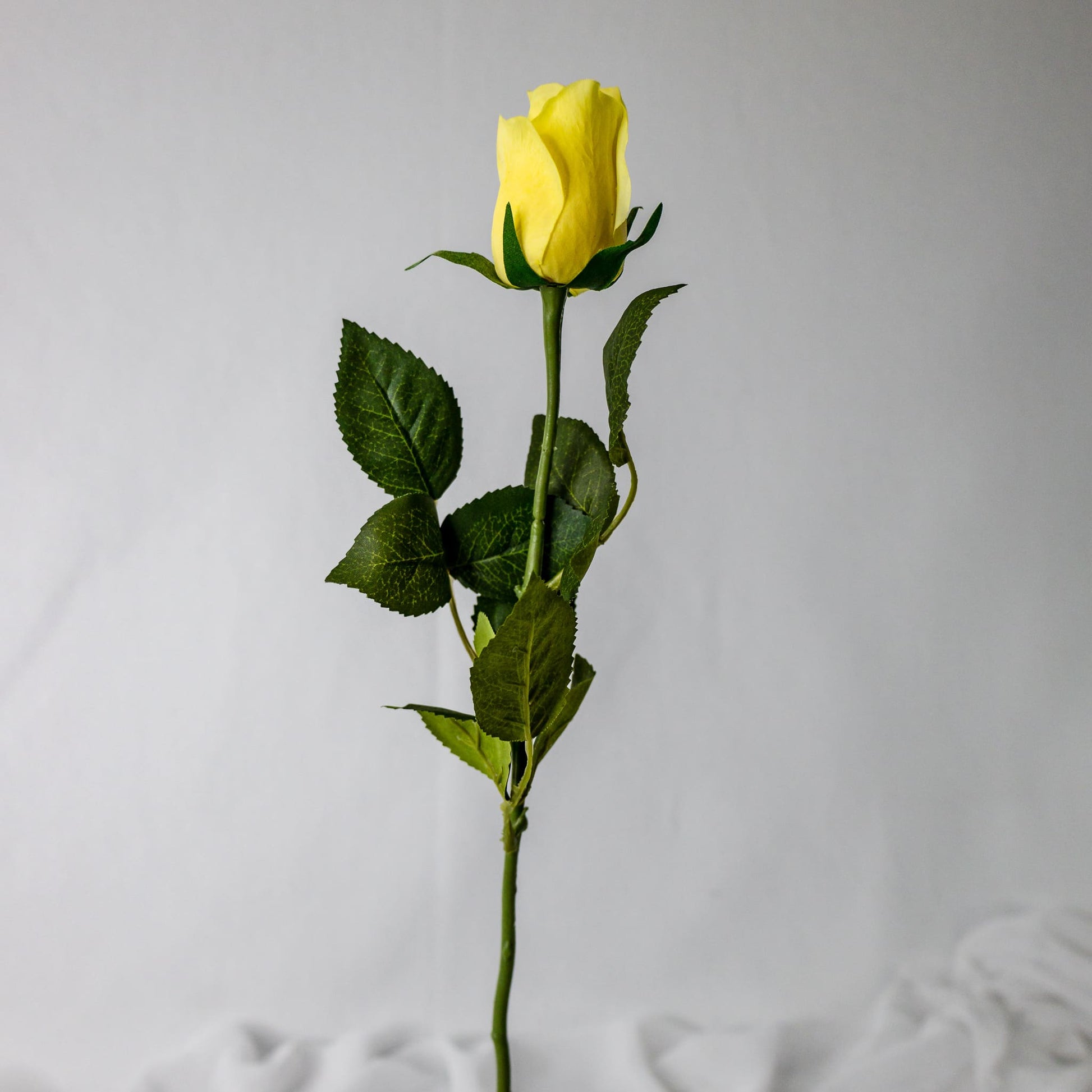 Yellow Real Touch Open Bud Roses - Realistic Artificial Flowers