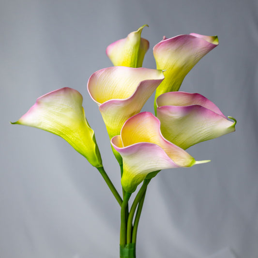 artificial Yellow/Pink Small Calla Lilies
