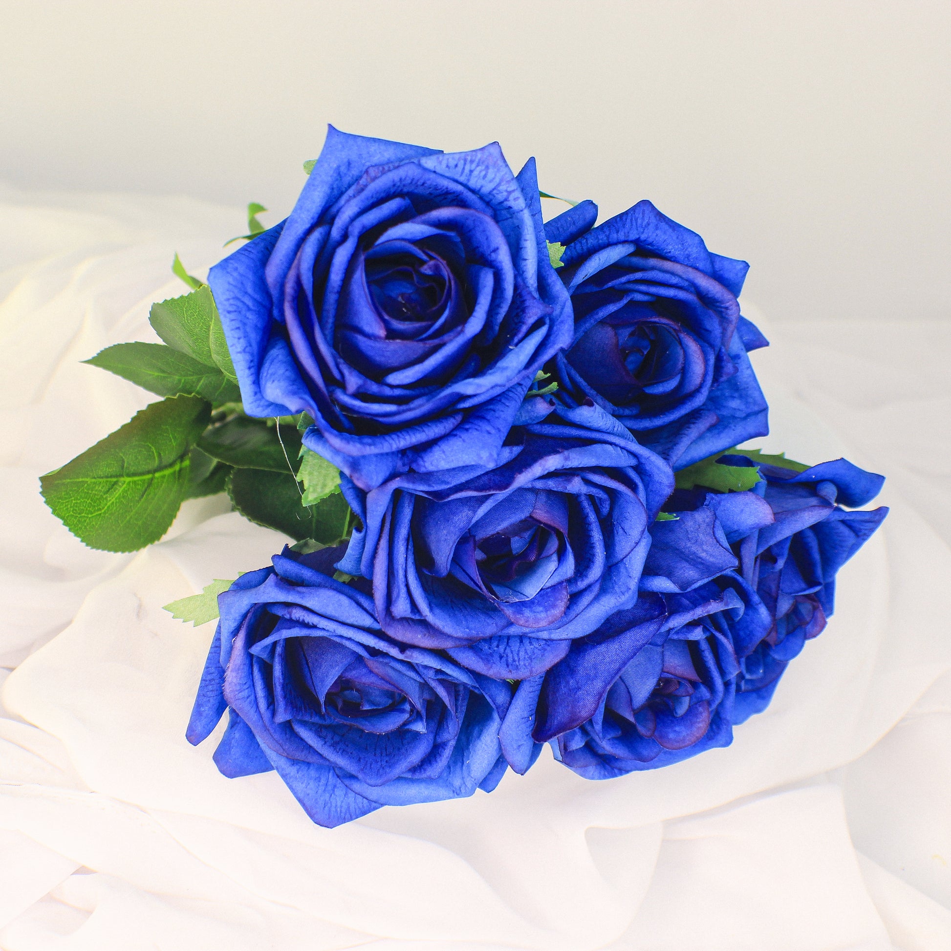 Dark Blue Large Real Touch Rose - Realistic Artificial Flowers