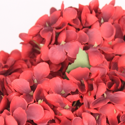 Red Hydrangea Bunch -Soft Silk