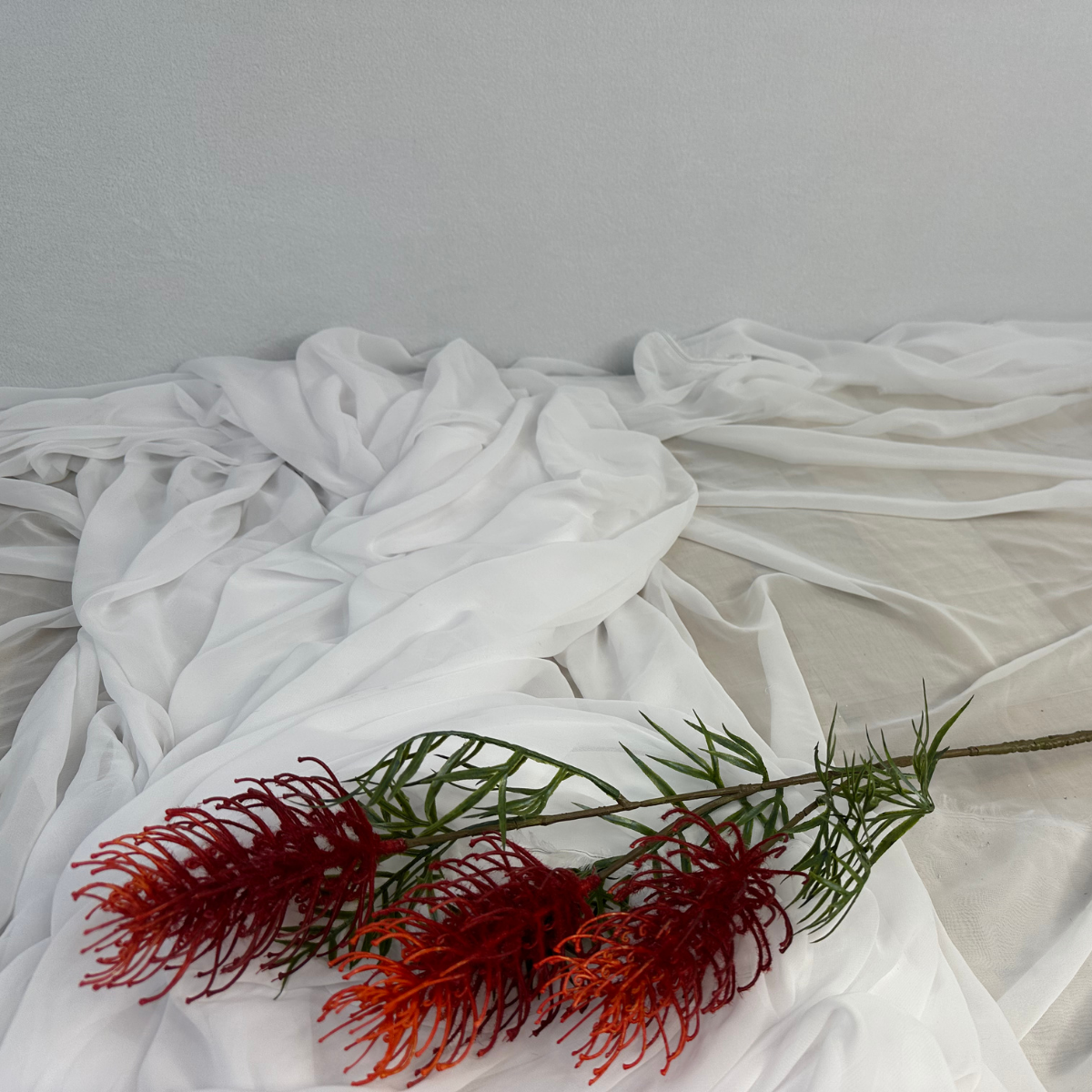 Grevillea Flower Spray Crimson Red- Realistic Artificial Flowers