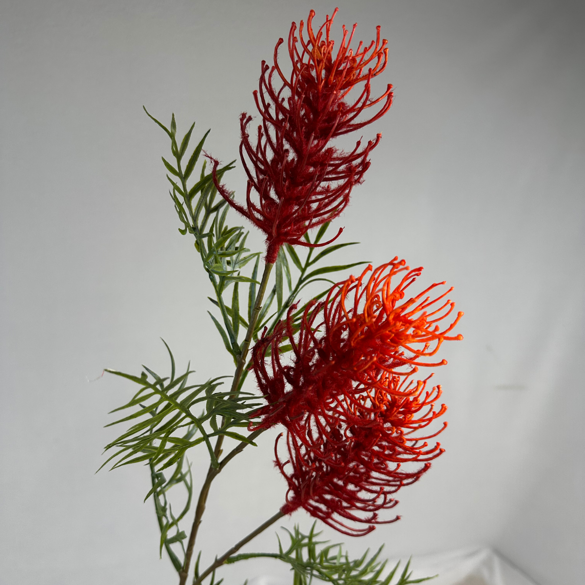 Grevillea Flower Spray Crimson Red- Realistic Artificial Flowers