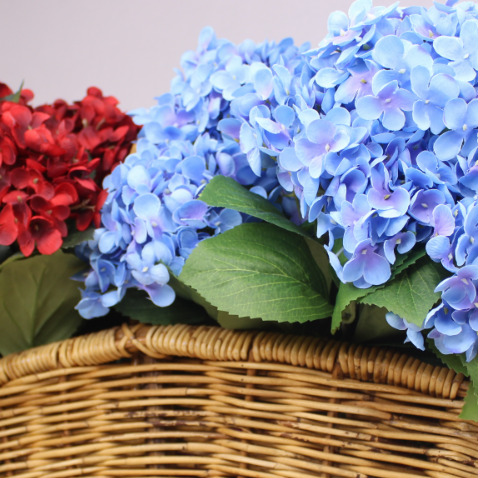 Blue Hydrangea Bunch -Soft Silk