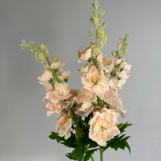 Pale Peach Small Real Touch Delphinium - Realistic Artificial Flowers