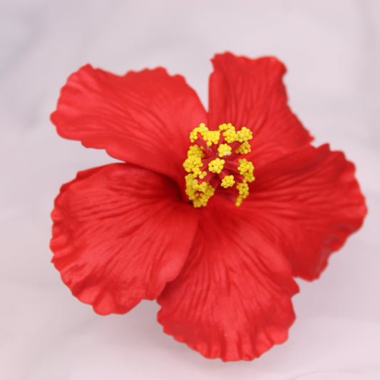 Vibrant Red Bliss Hibiscus Real Touch Flowerhead (6 Pack)