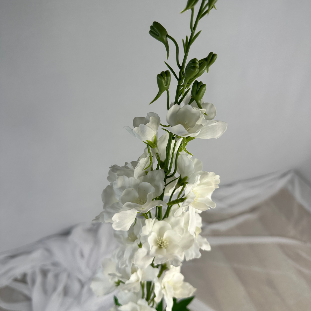 White Large Real Touch Delphinium - Realistic Artificial Flowers