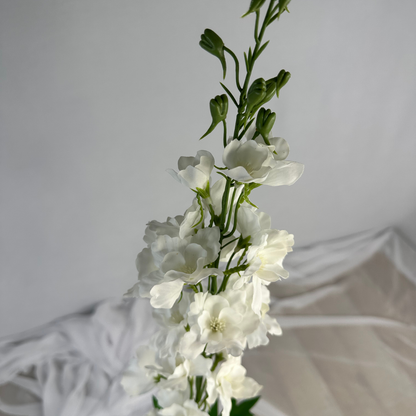 White Large Real Touch Delphinium - Realistic Artificial Flowers