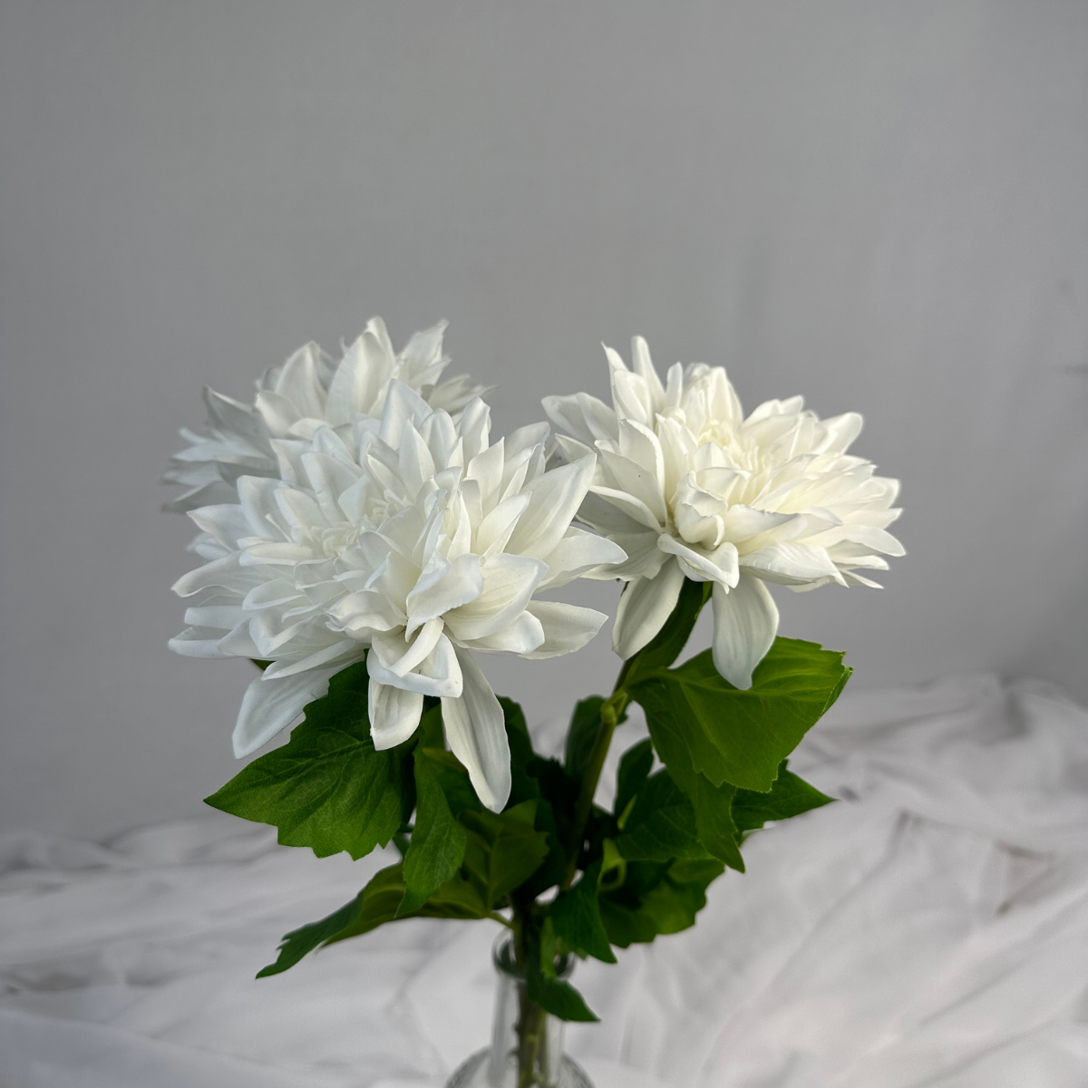 White Real Touch Dahlias-Realistic Artificial Flowers
