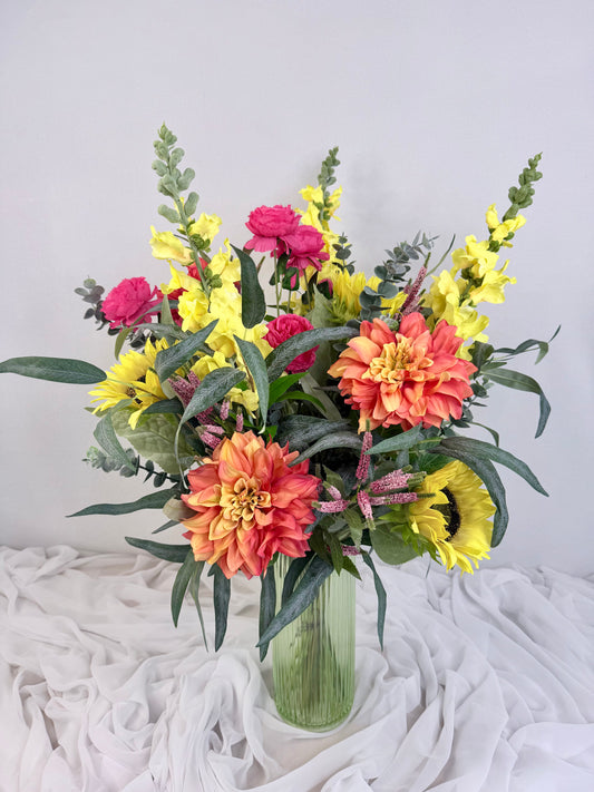 Cheerful and Bright Bouquet of Realistic Artificial Flowers
