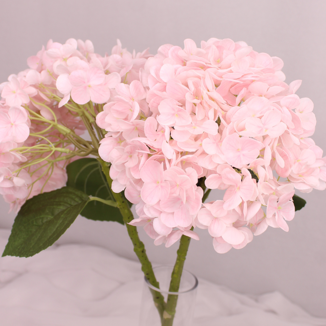 Light Pink Real Touch Medium Hydrangea - Realistic Artificial Flowers