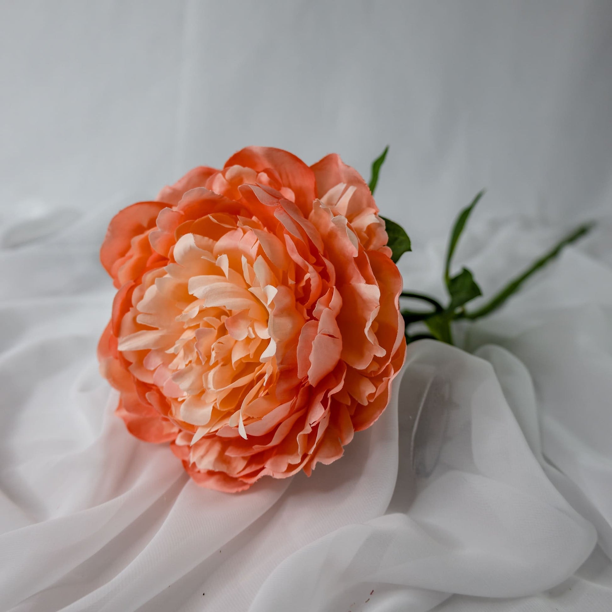 Peach Peony Bloom Soft Touch- Realistic Artificial Flowers