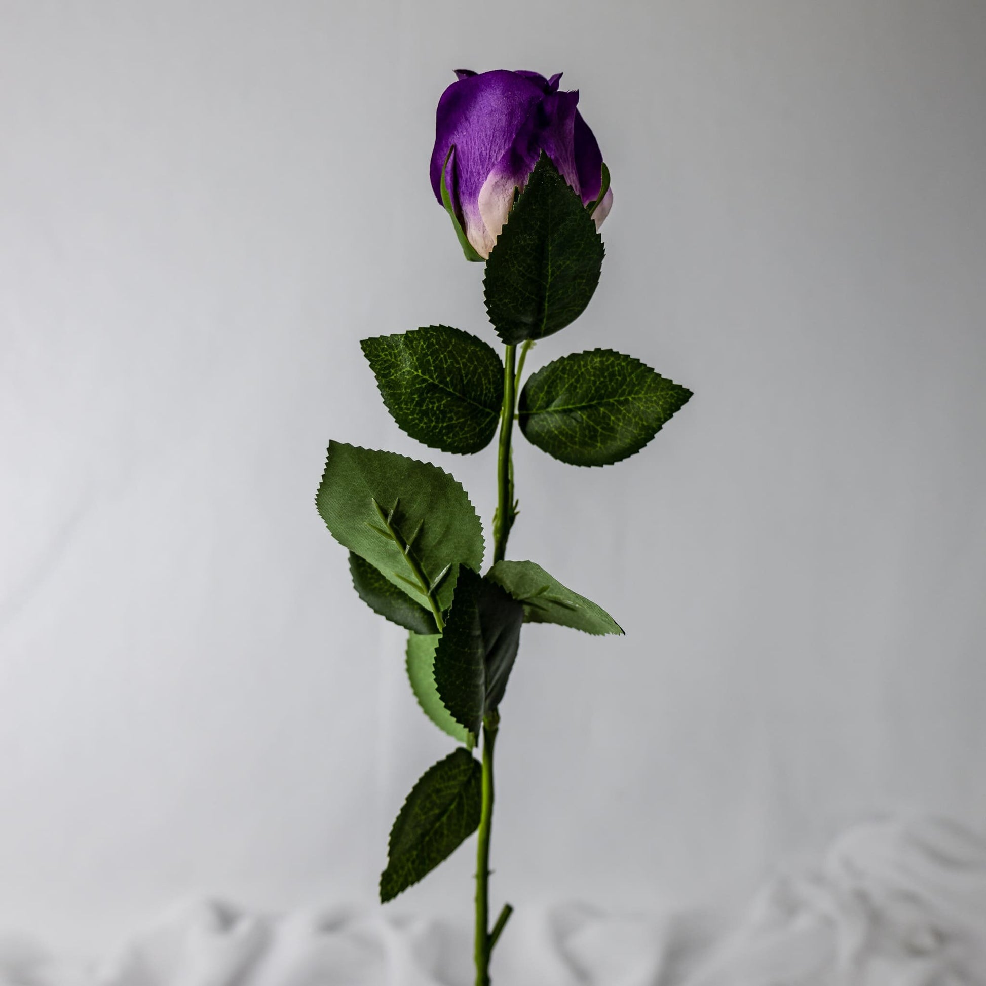 Purple Real Touch Rose Open Bud - Realistic Artificial Flowers
