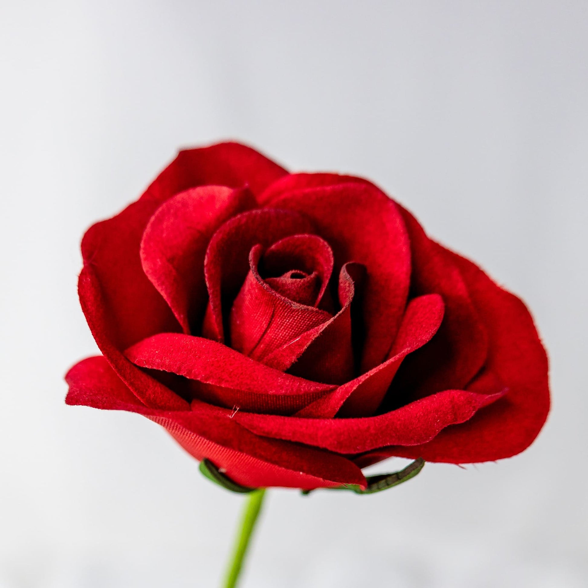 Red Velveteen Bloom  - Realistic Artificial Flowers