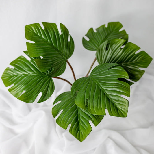 artificial Mini Monstera Leaves top view
