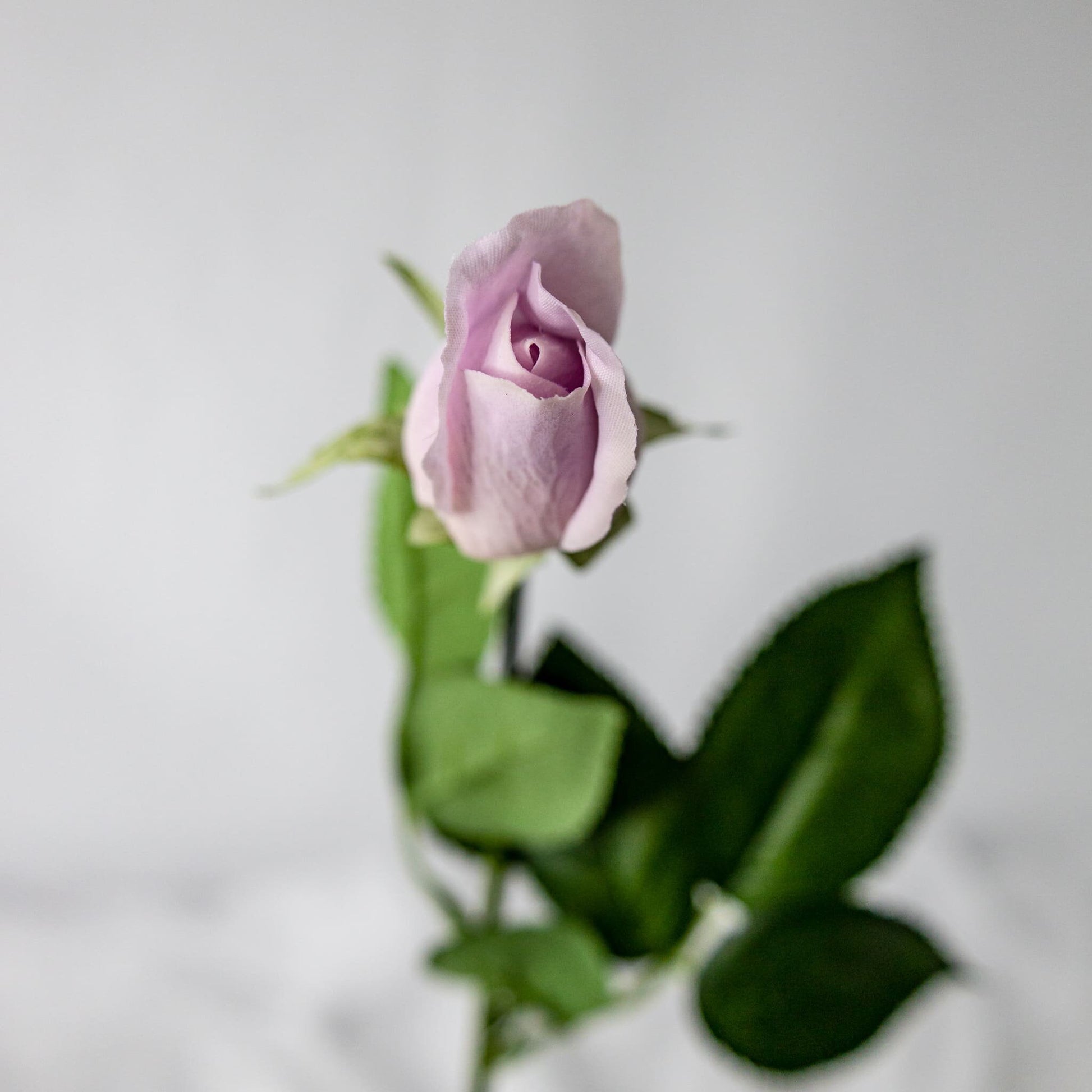 Vintage Lilac Real Touch Rose Bud - Realistic Artificial Flowers