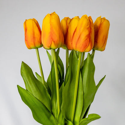 Orange Real Touch Tulips - Realistic Artificial Flowers