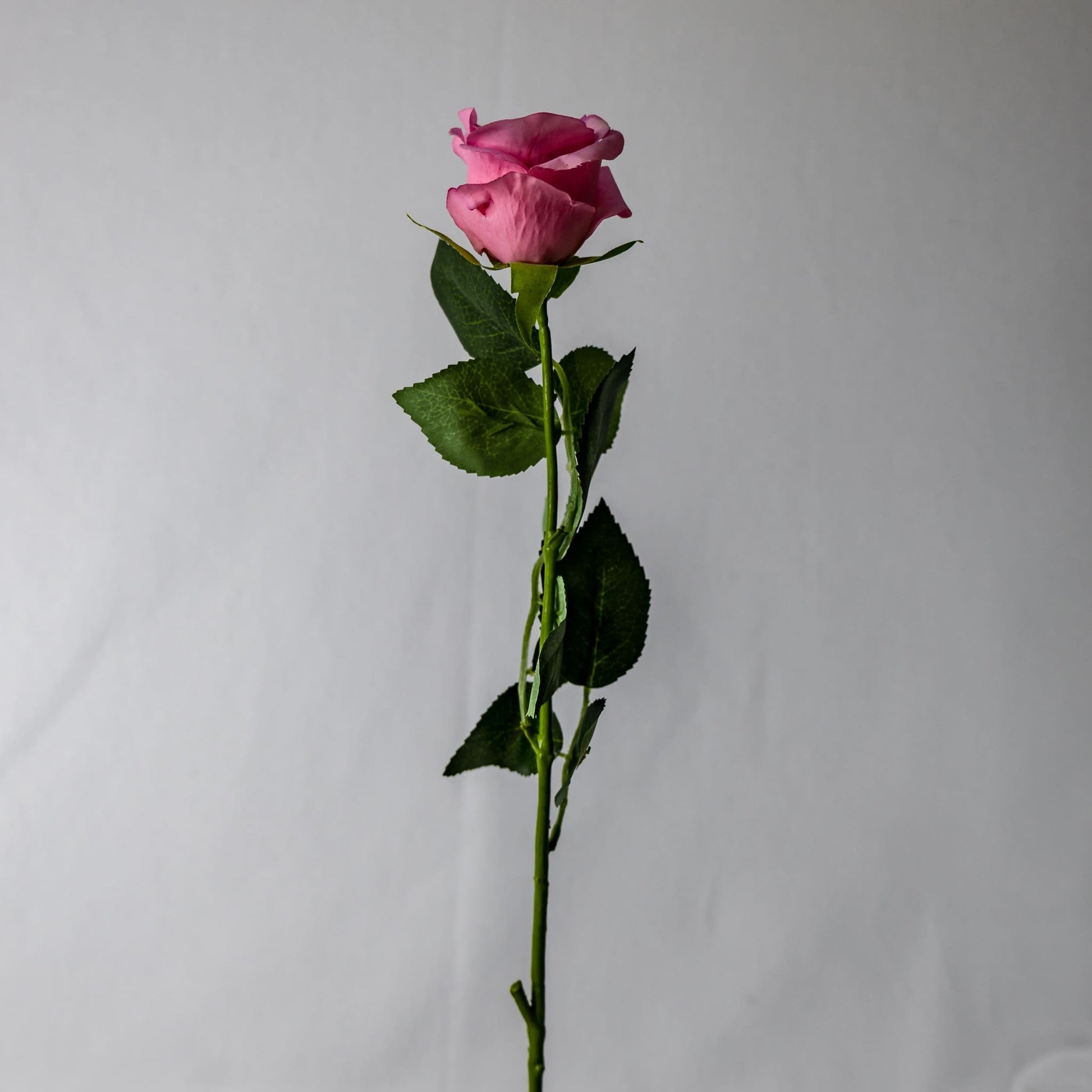 Pink Real Touch Half Bloom Rose - Realistic Artificial Flowers
