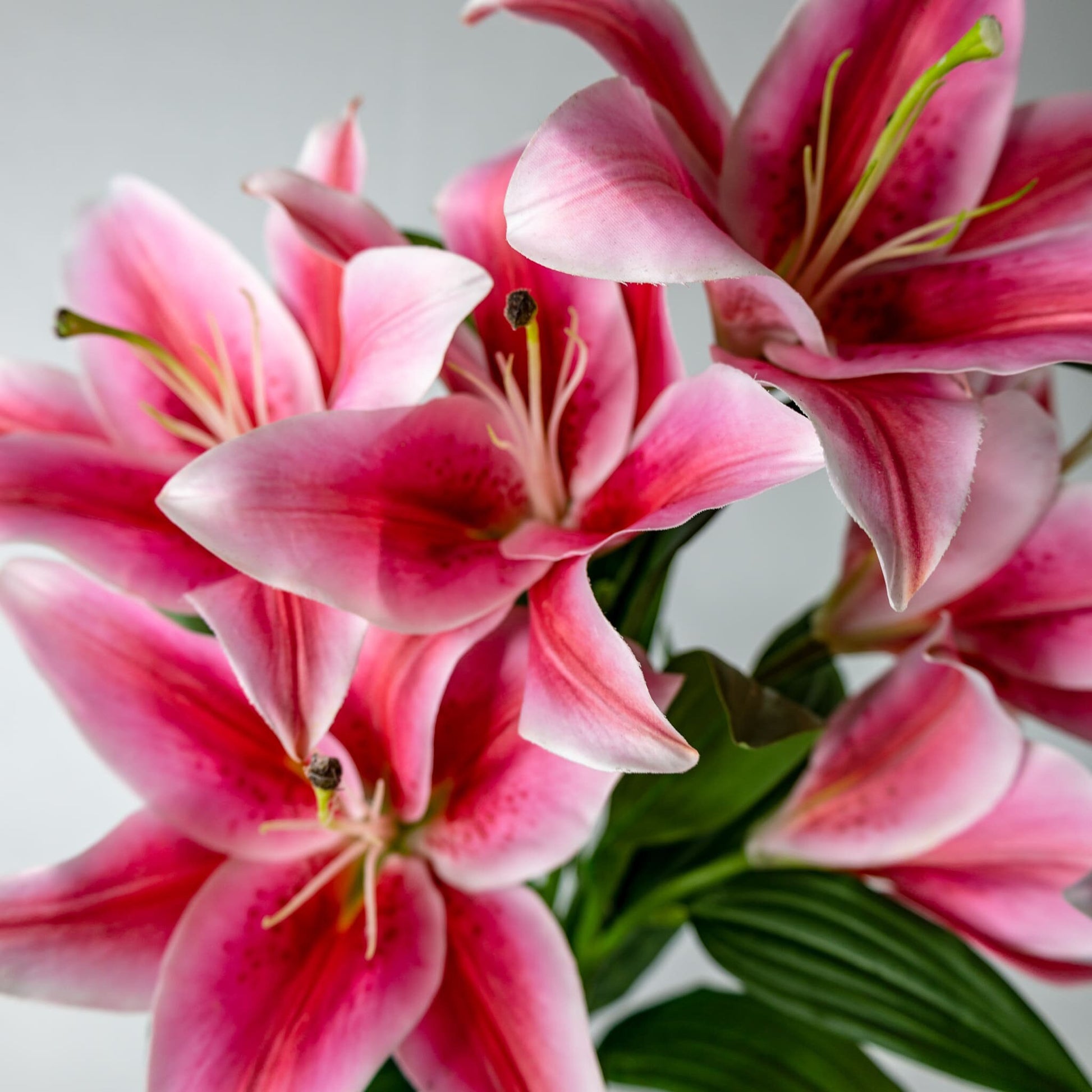 artificial Dark Pink Oriental Lilies closer look