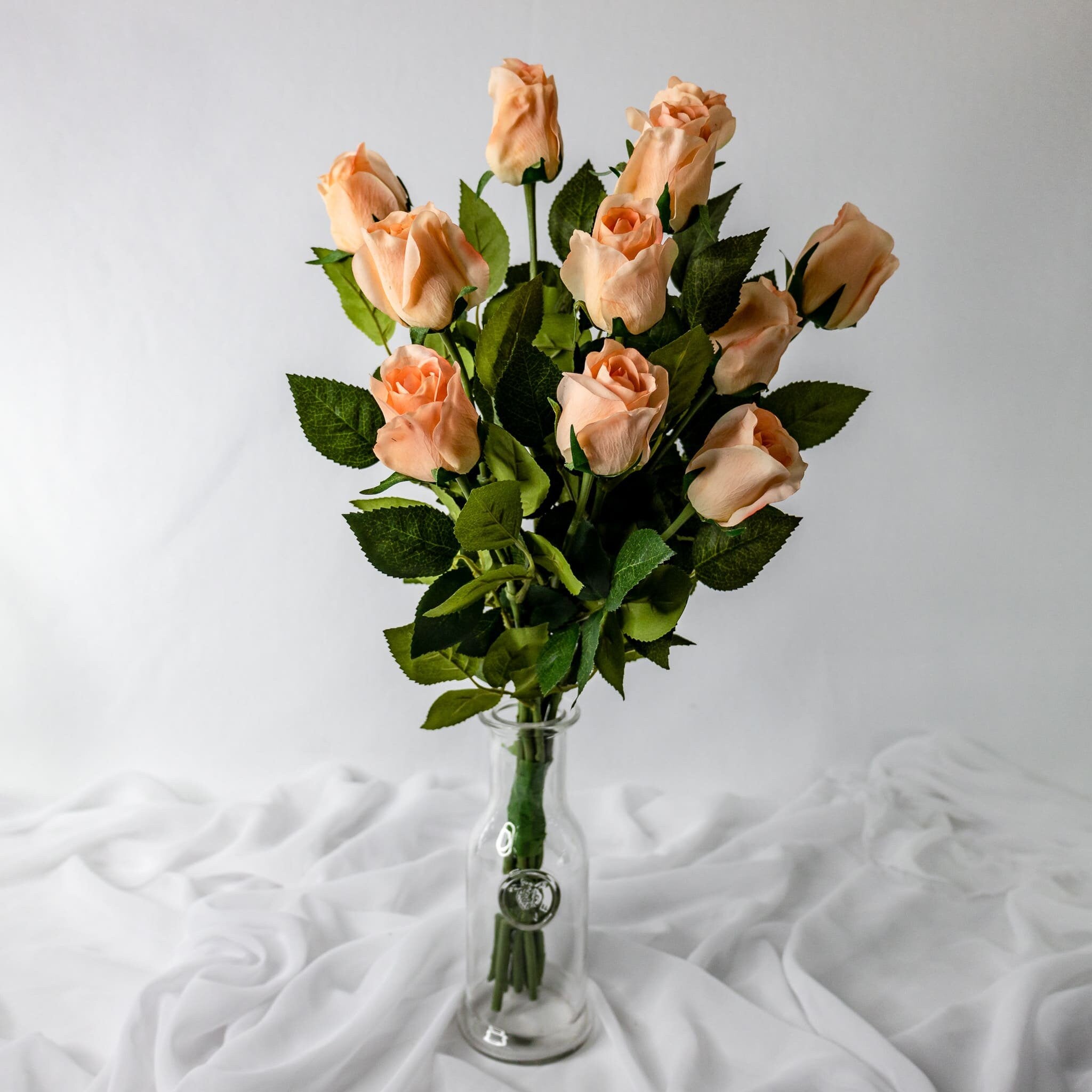 Coral Real Touch Open Bud Rose - Realistic Artificial Flowers