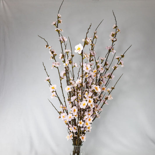 artificial Cherry Blossom in glass vase