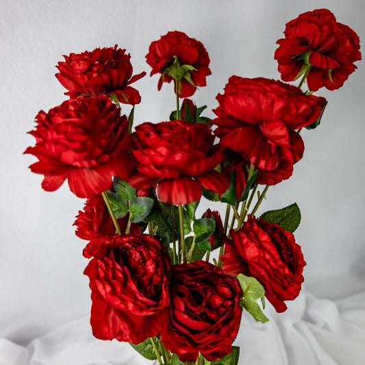 Red Peony Mini Bloom - Realistic Artificial Flowers