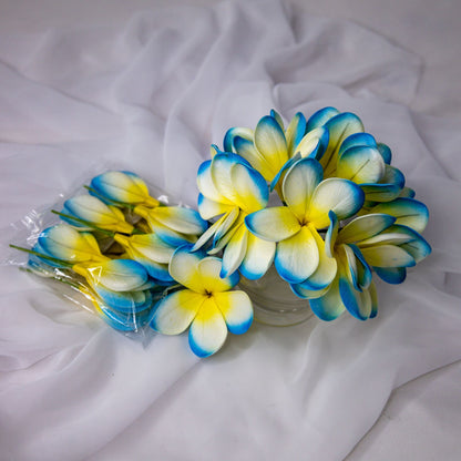 Sky Blue Frangipani Flowerhead ( 6 Pack )  -Realistic Artificial Flowers