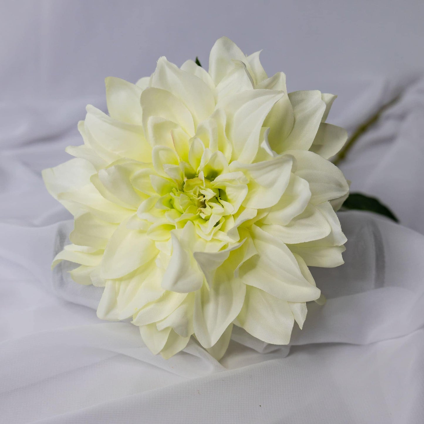 White Dahlia Bloom - Realistic Artificial Flowers
