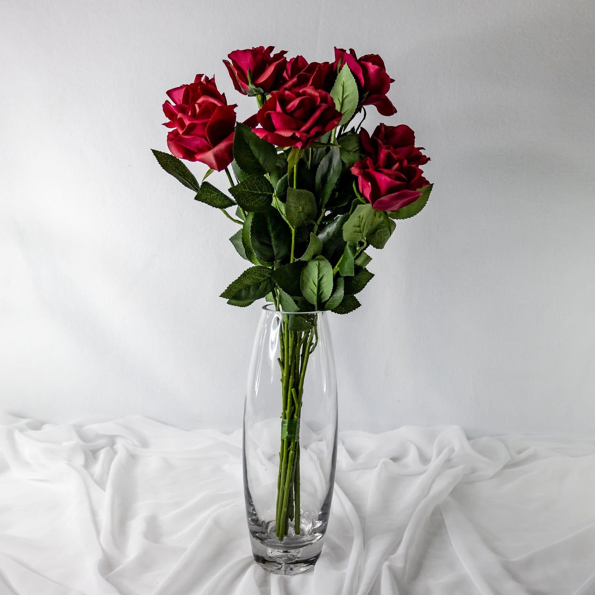 Red Open Bloom Real Touch Rose - Realistic Artficial Flowers ...