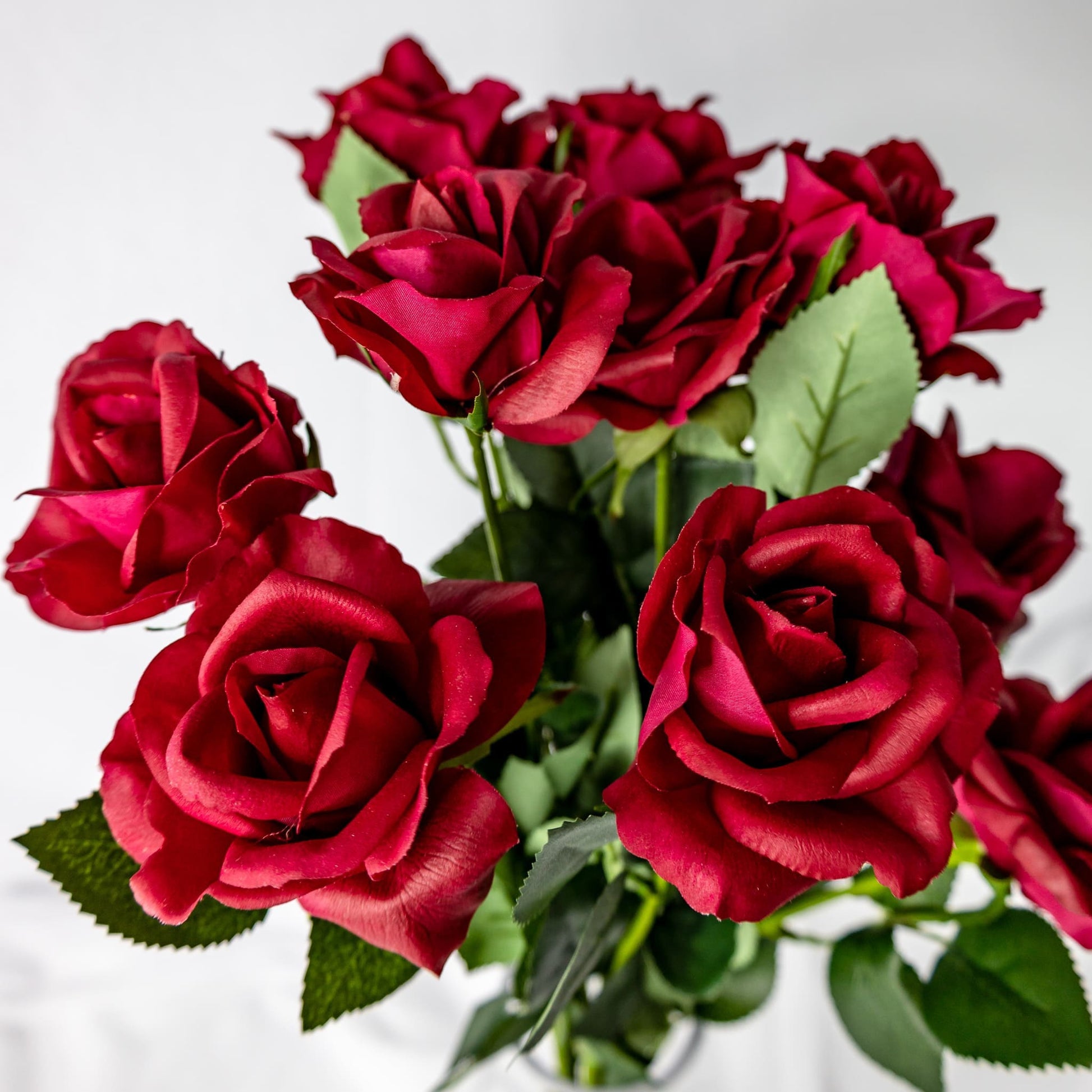 Red Open Bloom Real Touch Rose - Realistic Artficial Flowers ...