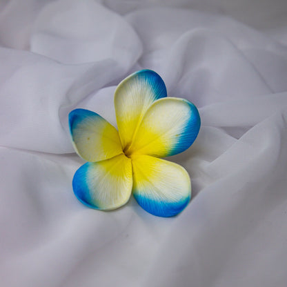 Sky Blue Frangipani Flowerhead ( 6 Pack )  -Realistic Artificial Flowers
