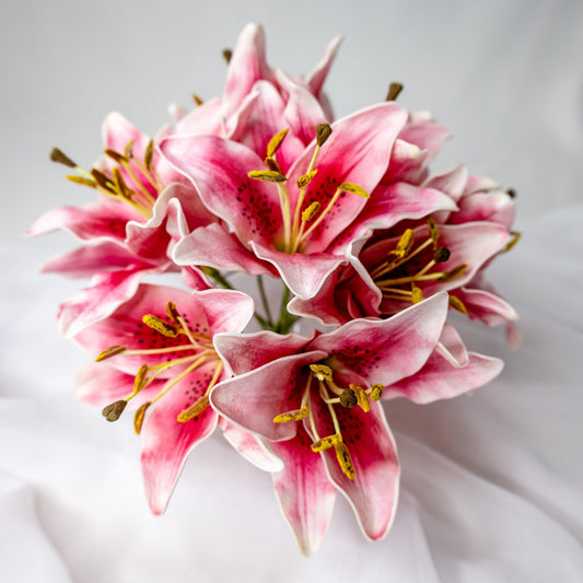 Dark Pink Asiatic Lily - Realistic Artificial Flowers