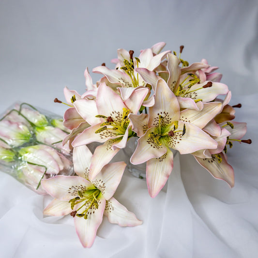 artificial light pink asiatic lilies
