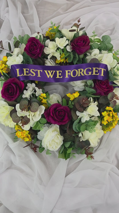 Wreath in Burgundy, White and Yellow