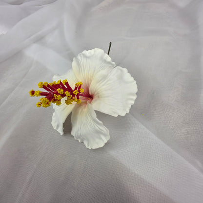 White Hibiscus 8cm Flowerhead