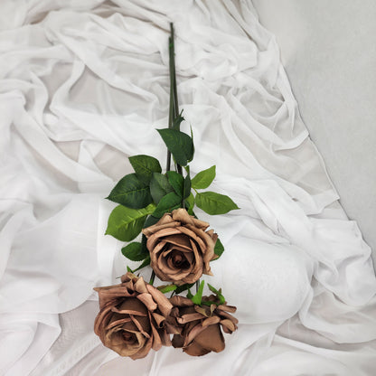 Coffee Royal Real Touch Rose - Realistic Artificial Flowers
