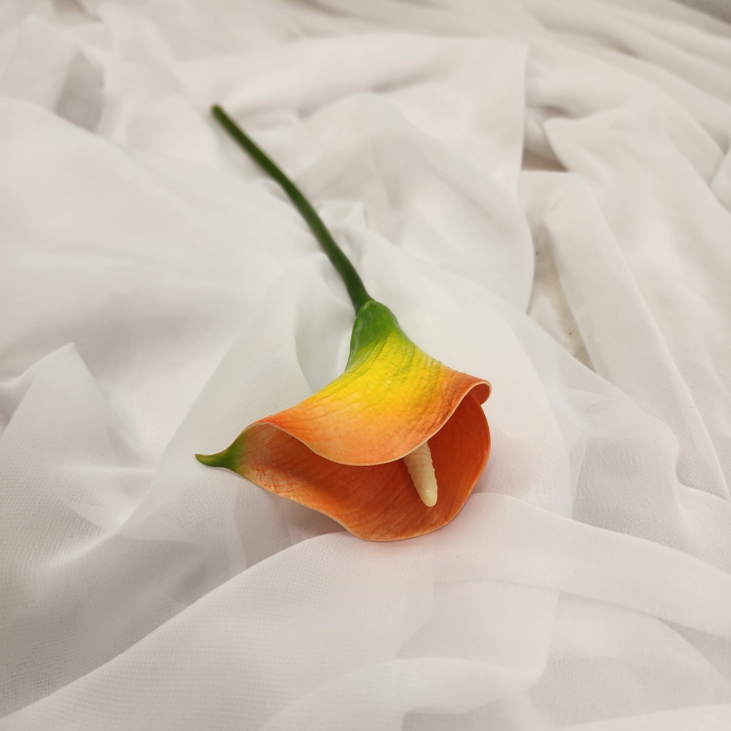 Orange Mini Calla Lily  - Realistic Artificial Flowers