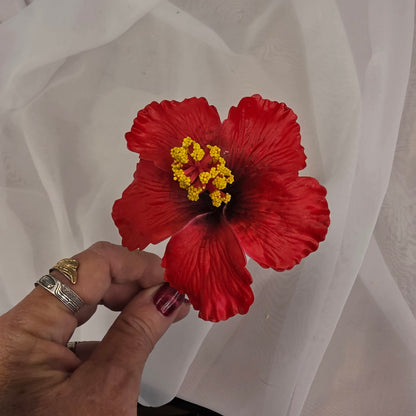 Dark Red Hibiscus 8cm Flowerhead