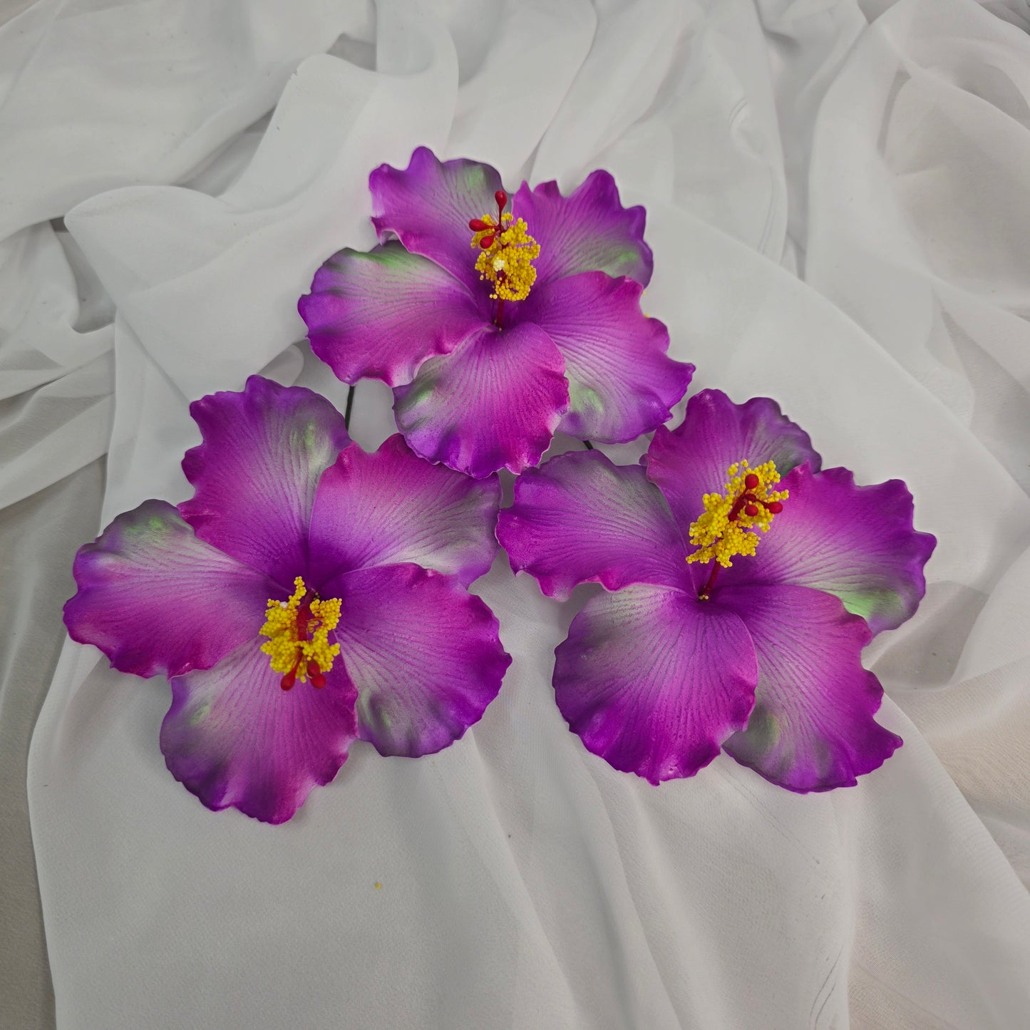 Magenta Hibiscus Shimmery 11.5cm Flowerhead