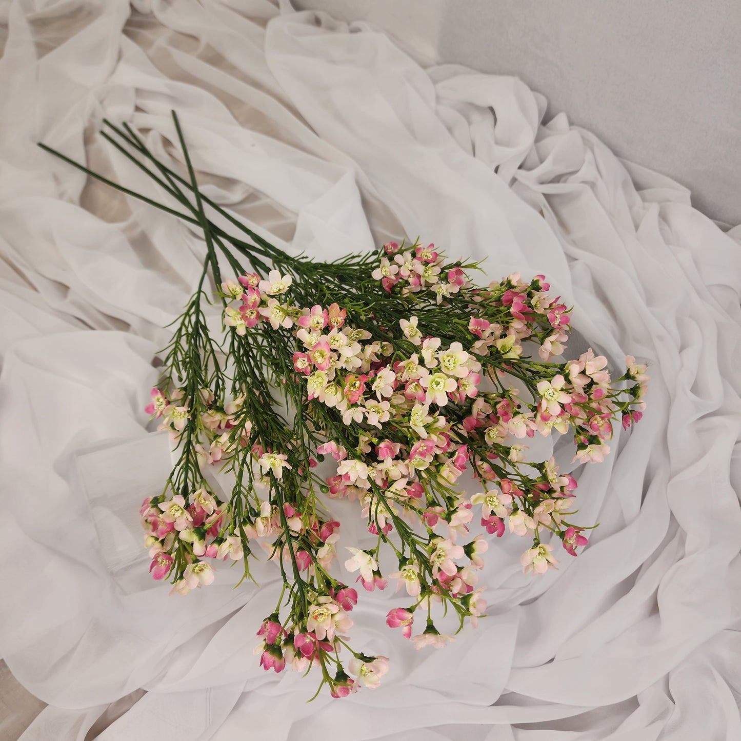 Wax Flower Spray Pale Pink - Realistic Artificial Flowers