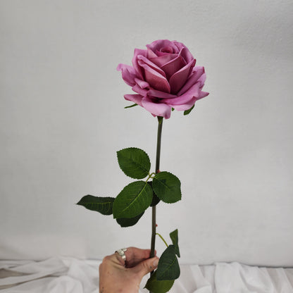 Mauve Royal Real Touch Rose - Realistic Artificial Flowers